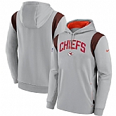 Men's Kansas City Chiefs Gray Sideline Stack Performance Pullover Hoodie,baseball caps,new era cap wholesale,wholesale hats